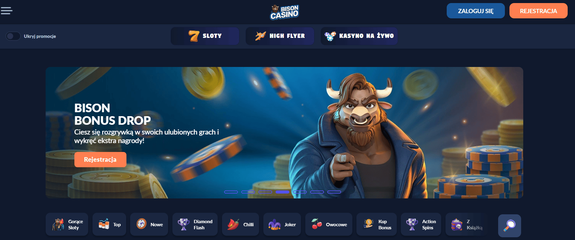 Strona główna Bison Casino z grami i bonusami